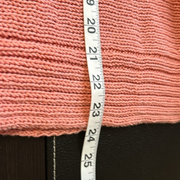 WOODEN SHIPS Scoopneck Peach Open Knit Button Side Sweater Long Sleeve Sz M/L - Picture 10 of 10